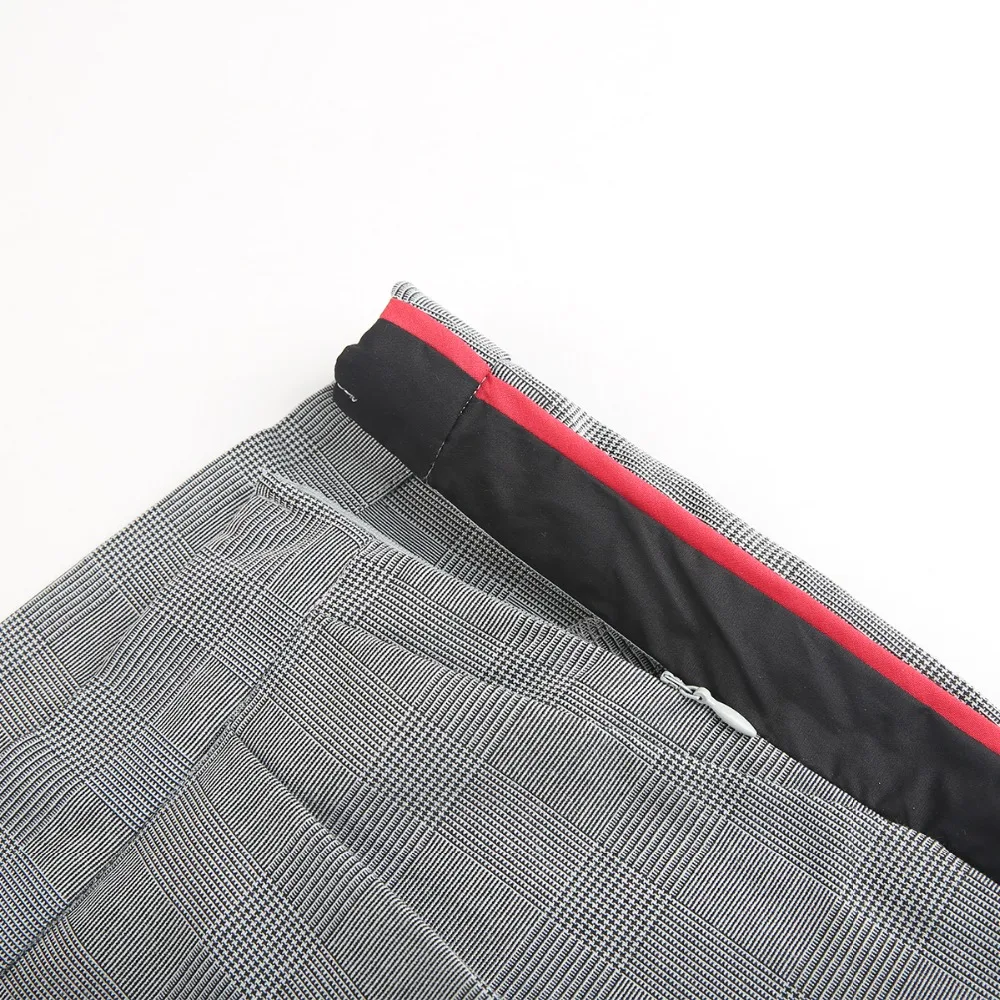 Женские клетчатые брюки HDY Haoduoyi прямые винтажные на молнии с карманами|plaid pants|brand