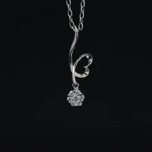 LASAMERO Halo 0.04CT 18k Gold Round Cut Square Center Pave Set Natural Diamond Pendant Necklace Chain Women Fine Jewelry
