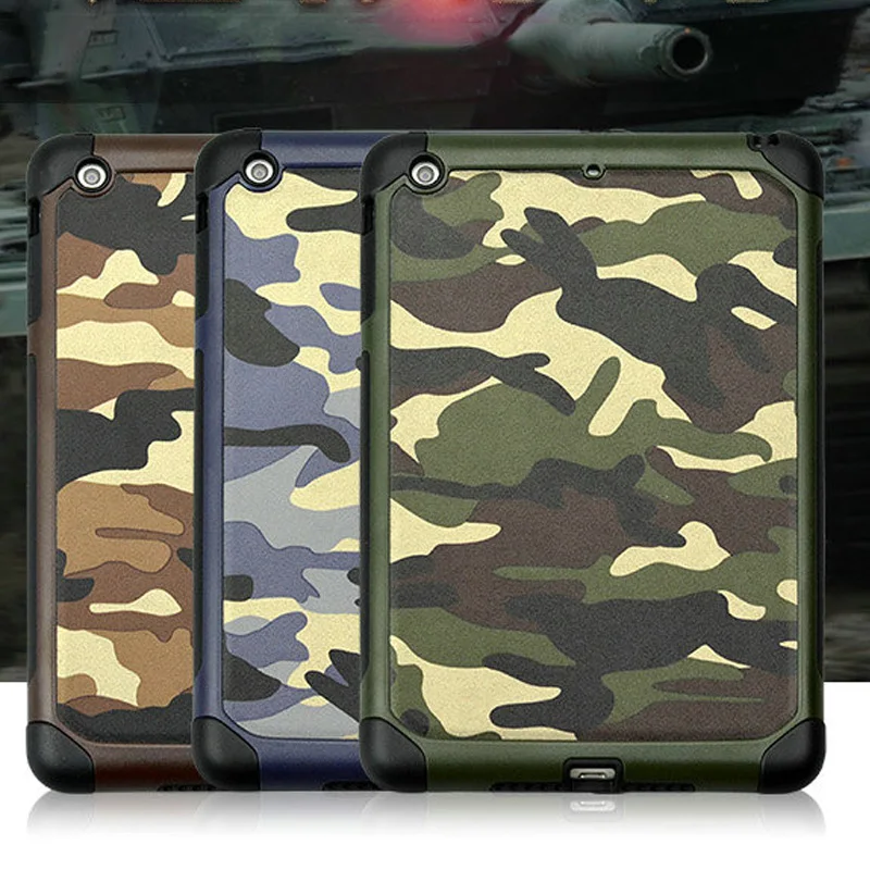 

2 in 1 Army Camo Camouflage Pattern Back Cover mini123 Hard Plastic And Soft TPU Armor Protective Phone Case For iPad mini 1234