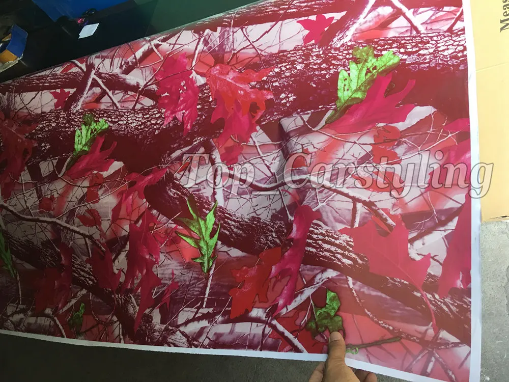 Розовый матовый Камуфляжный винил Realtree камуфляжная пленка с листьями дерева из