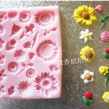 Помады кремния формы инструменты для выпечки цветок мини Силиконовый гель полимерная форма формочки для сладкого торта сахарные цветы Полимерная глина инструменты