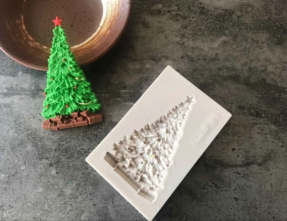 Luyou DIY 1pcs Christmas Tree Silicone Mold Fondant Mold