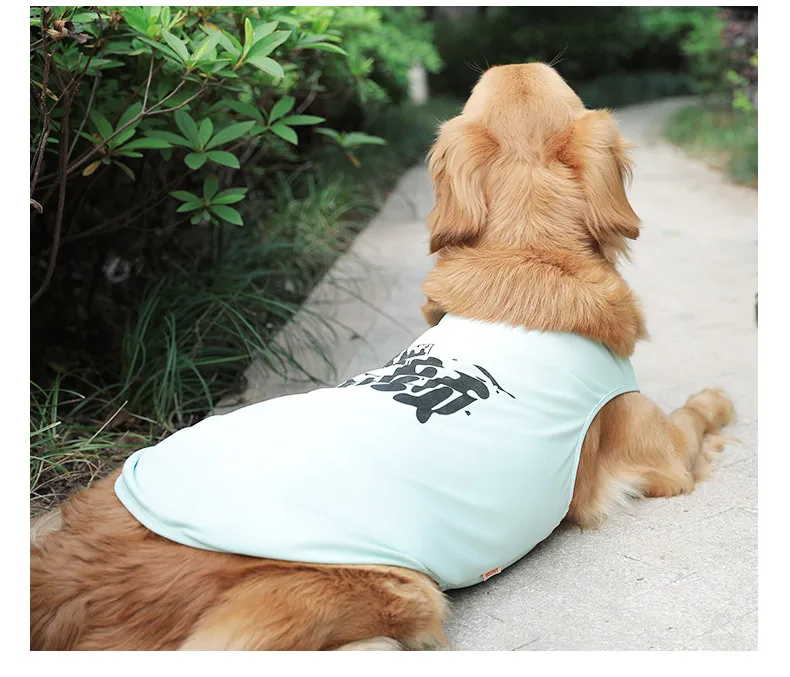 Hoopet Summer Big Dog Clothes T-shirts Mesh Cloth Breathable Dog Vest Golden Retriever Cloth for Medium Large Dogs 3XL-8XL (1)