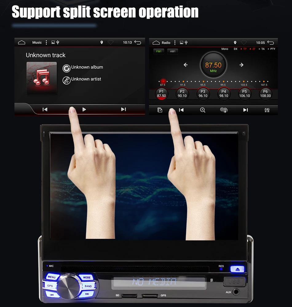 Clearance Eunavi 2G RAM Single 1 Din 7" Android 8.1 Car DVD Player GPS Radio Stereo Universal 1024*600 Hd Head Unit With Wifi Touch Screen 17