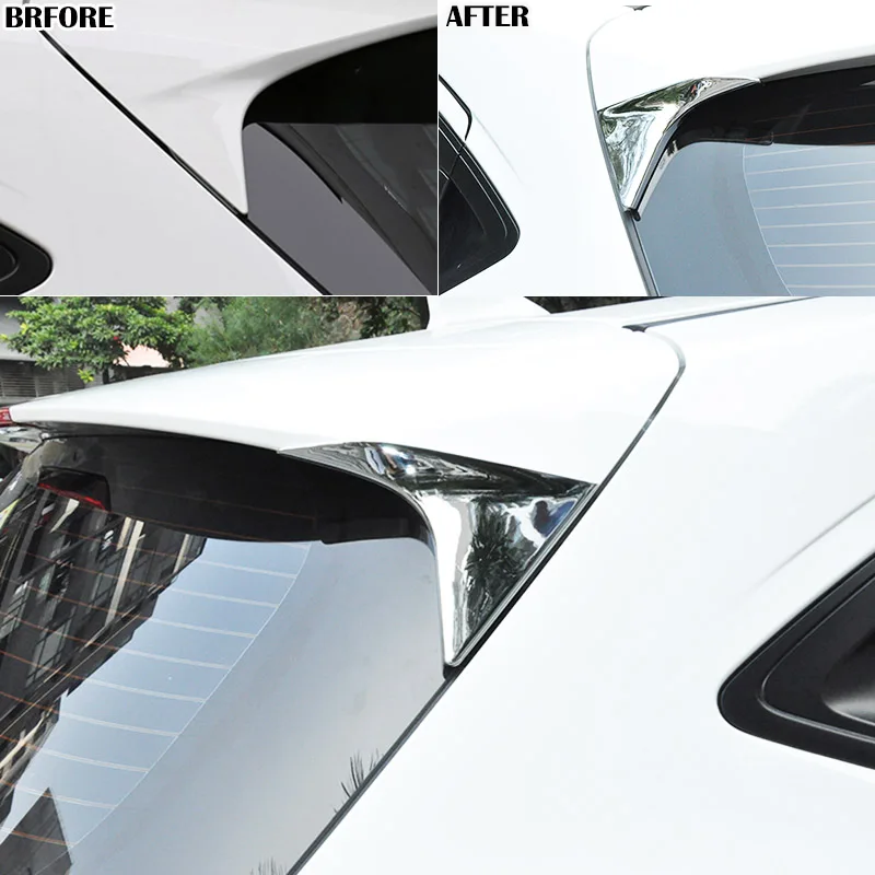 Для Honda HR-V HRV Vezel- хромированная накладка на заднее боковое окно, спойлер, защита, Декор, ободок, отделка, Формовочная рамка, Стайлинг