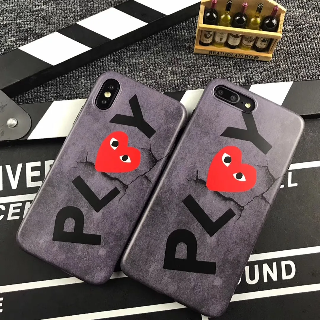 

Commes des garcons CDG Play Japan phone case for iphone X Xs Max Xr 6 6s 7 8 Plus love marble soft Cover Fundas