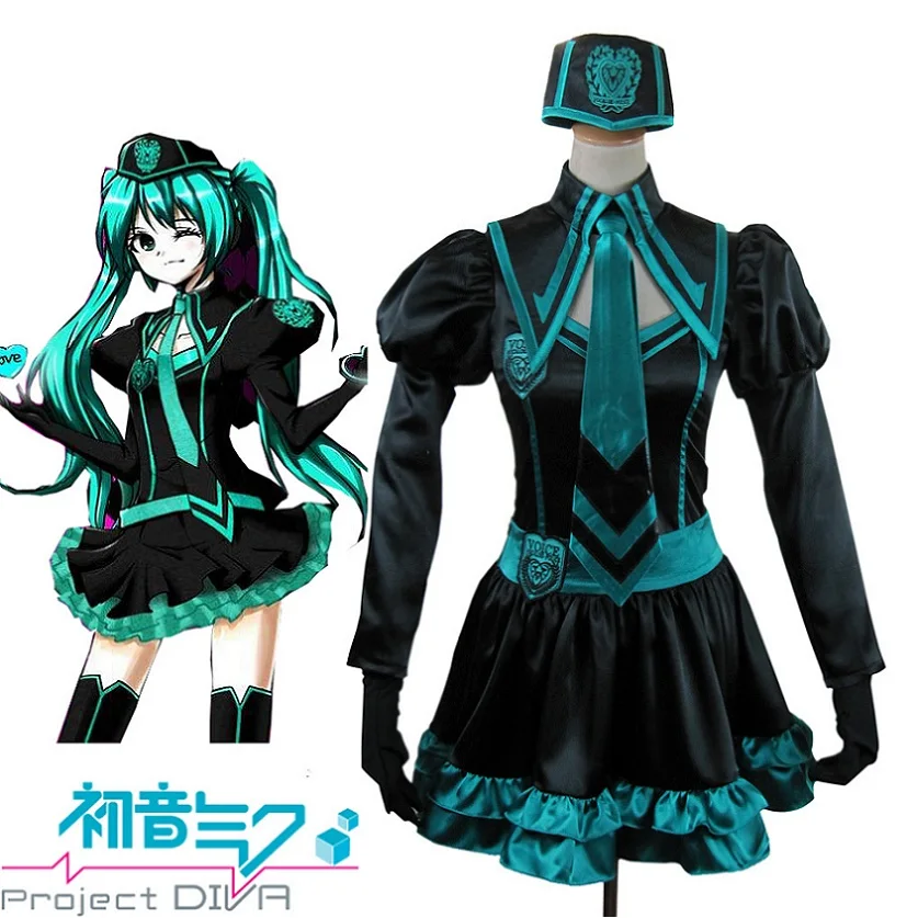 

High-Q Unisex Anime Vocaloid Hatsune Miku Love Lolita Uniform Dress Philosophy MV Cosplay Costume