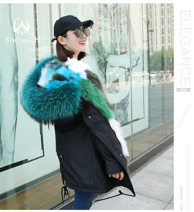 Discount 2018 new fashion women luxurious Large raccoon fur collar hooded coat warm Fox fur liner parkas long winter jacket F939 15
