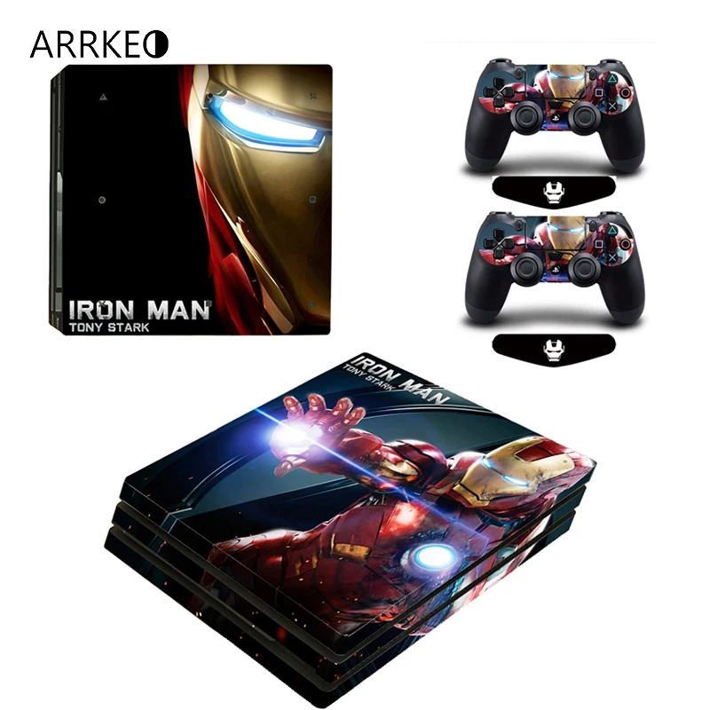 ARRKEO Marvel супер герой Железный человек виниловая Обложка Наклейка PS4 Pro Кожа для