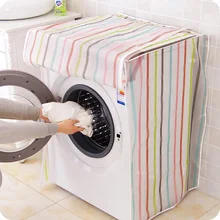 Impresión transparente raya Fundas para lavadoras organización almacenamiento gadgets impermeable fácil de limpiar hogar suministros