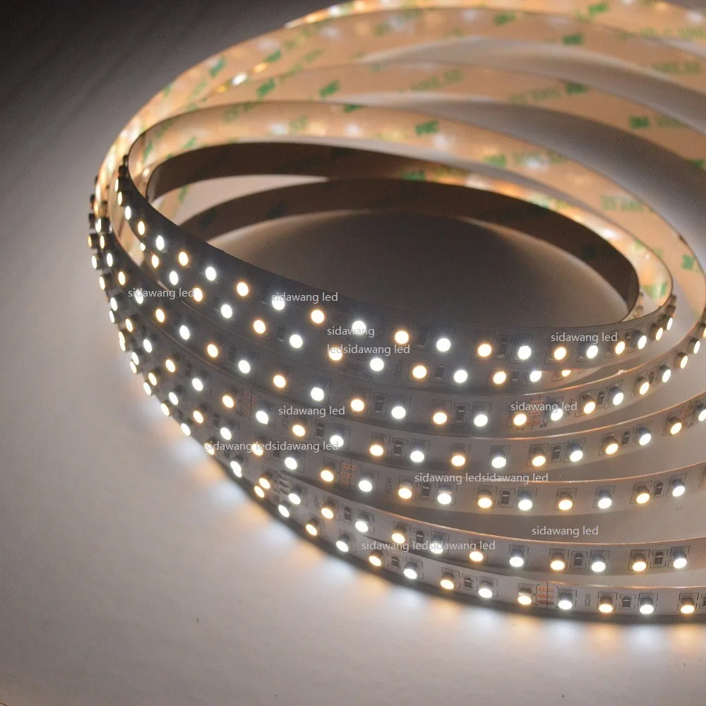 

Dual Color CRI>95 SMD3528 CCT Color Temperature Adjustable & Dimmable LED Strip Light W+WW DC12/24V 120LEDs/m 5m/reel