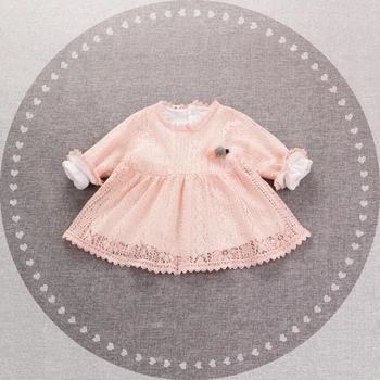 

Spring Baby Girls Lace Long Sleeve O Neck Flower Princess Party Tutu Kids Infant Dress vestido infantil