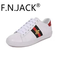 Fashion Shoes F.N.JACK Logo Sneaker embroidered logo ace fashion trainers Cow leather Women's Shoes