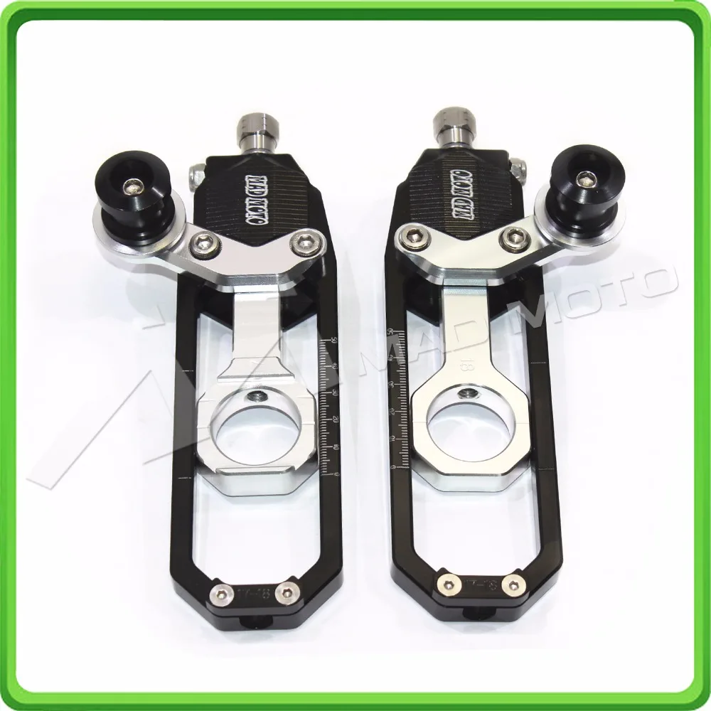Motorcycle Chain Tensioner Adjuster with bobbin fit for BMW HP4 2012-2014,S1000R 2014-2017,S1000RR 2010-2017 Black & Silver (2)