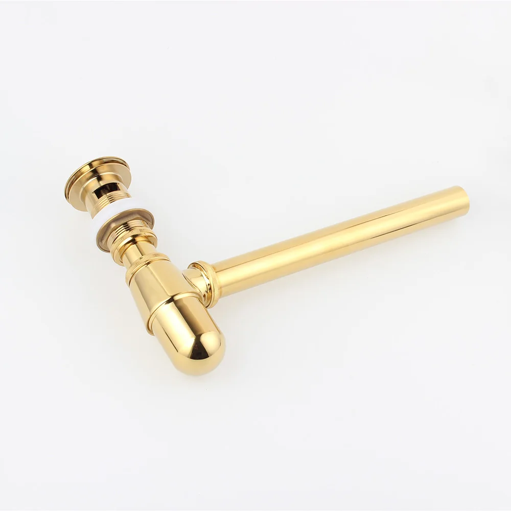 Gold Basin Sink Slotted Pop Up Waste Drain Brass 1