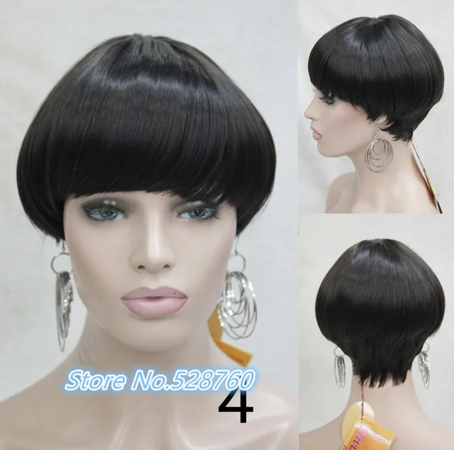 Fashion Lady Women Purple Short Hair Full Wig Mushroom Head Bob