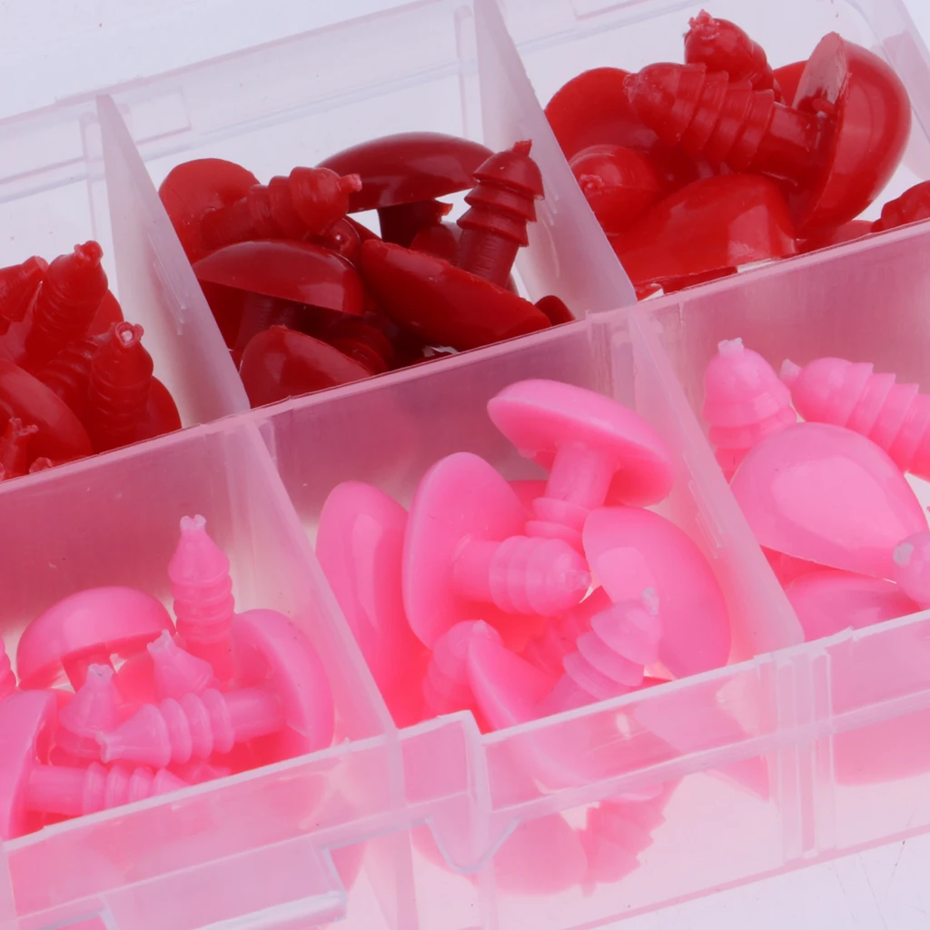 130 Pieces 8-16mm Plastic Safety Noses For Teddy Bear Animal Puppet Toys Crafts Doll DIY Making Accessories