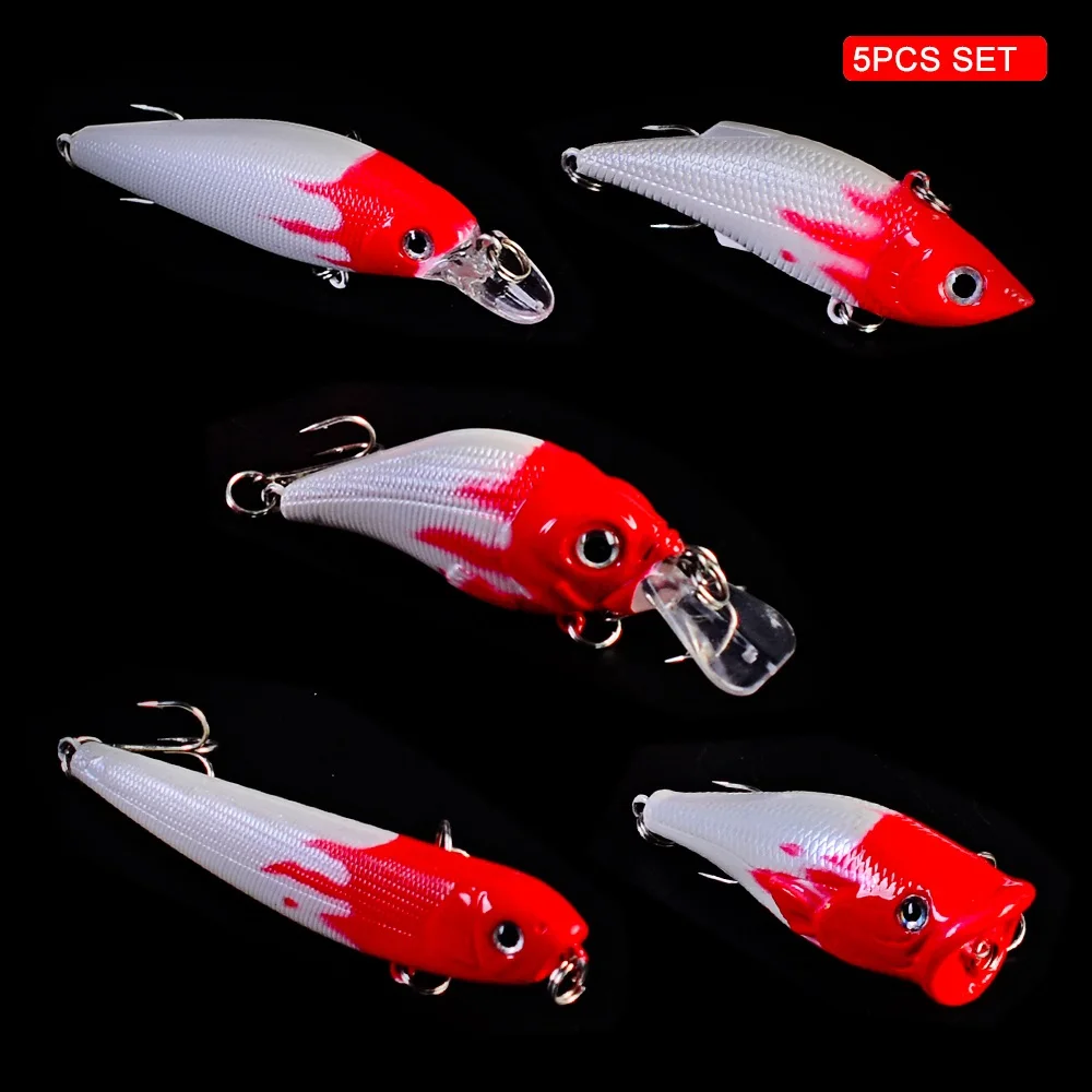 3 10 шт. набор рыболовных приманок Topwater Pencil Bass Bait Искусственный твердый воблер с