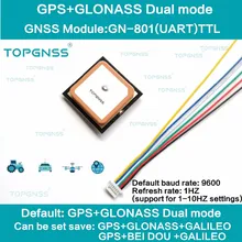 3.3-5V TTL UAR GPS Modue GN-801 GPS GLONASS dual mode M8n GNSS Module Antenna Receiver , built-in FLASH,NMEA0183 FW3.01 TOPGNSS