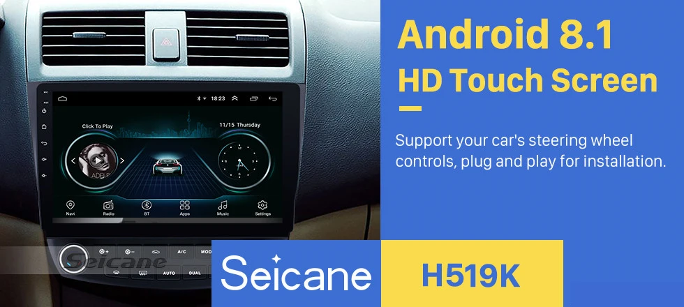 Discount Seicane 10.1 Android 8.1 2Din Quad Core Car Radio GPS Multimedia Player Head Unit For Honda Accord 7 2003 2004 2005 2006 2007 0