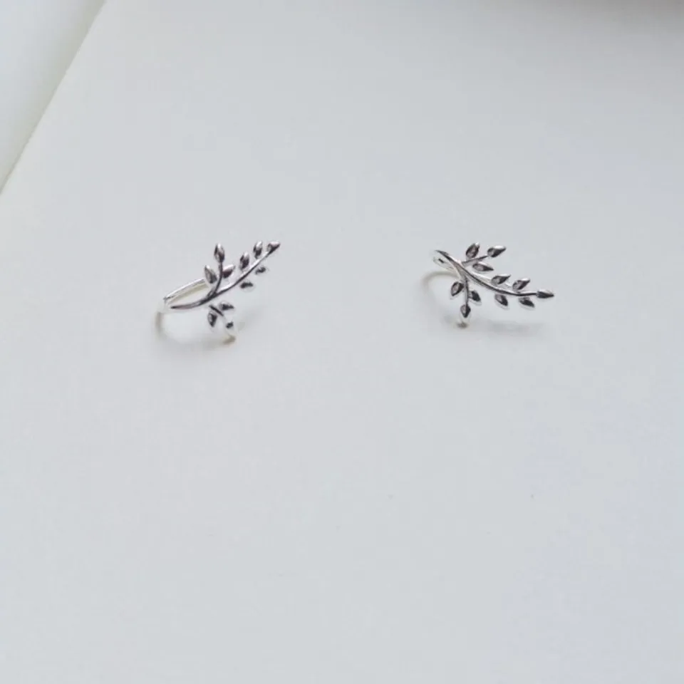 DreamySky чистый лист 925 пробы серебряные серьги для женщин девочек Рождественский подарок Brincos Pendientes