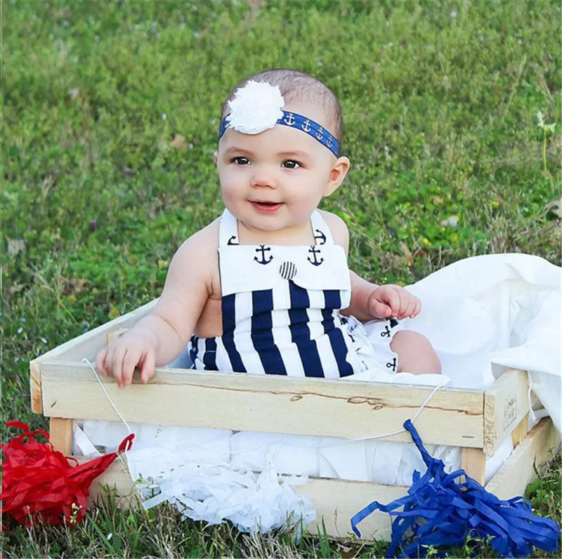 

Newborn Baby Girls Halter Stripe Layered Ruffle Bodysuit Infant Babies Backless Bodysuits Jumpsuit Outfits Sunsuit Clothes