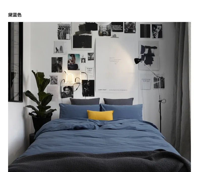 Clearance Brief Duvet Cover Sets Without Comforter 100% Cotton Reactive Printing Bedding Set 4pcs Mikasa 6 Colors High Quality Yellow Grey 56