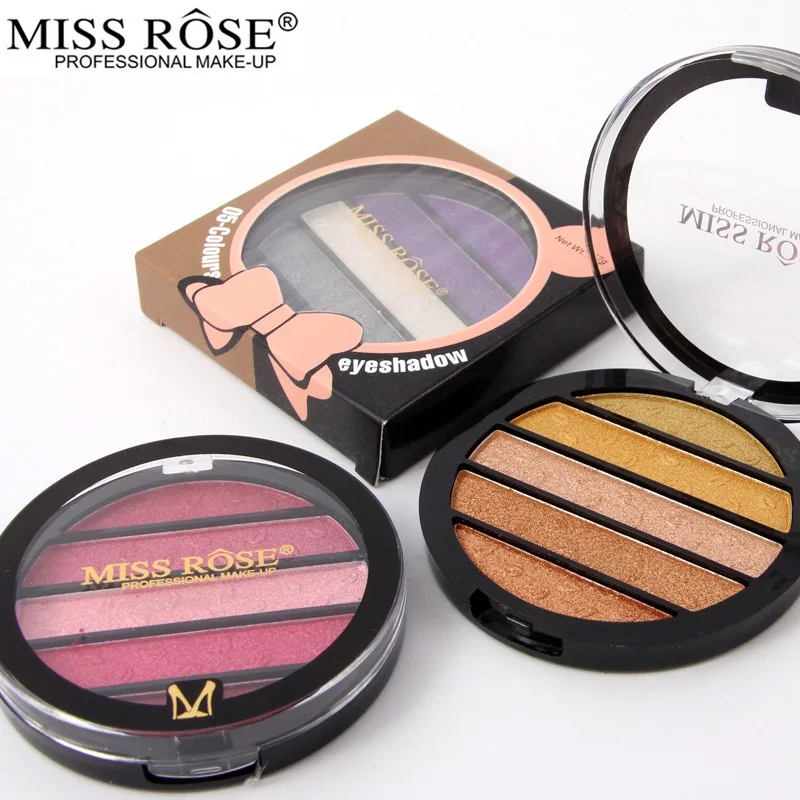 

MISS ROSE Easy to Wear 5 Colors Shimmer EyeShadow Palette How to Rock Blue Eyeshadow Glitter Tutorial Maquiagem Dancing party $
