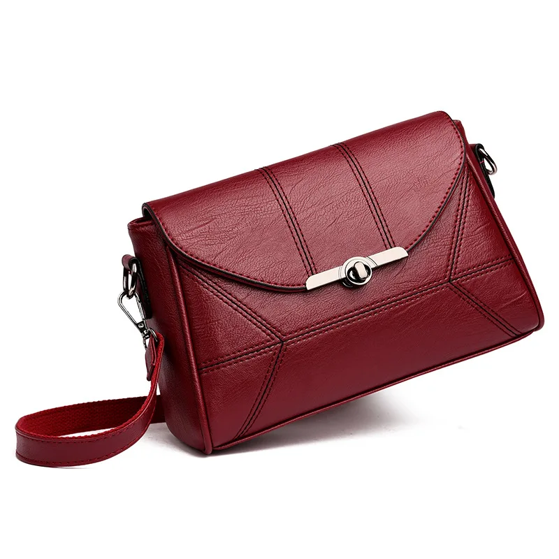 

2019 High Quality Leather Handbag For Women Fashion Designer Luxury Vintage Simple Ladies Summer Shoulder Messenger Small Bags