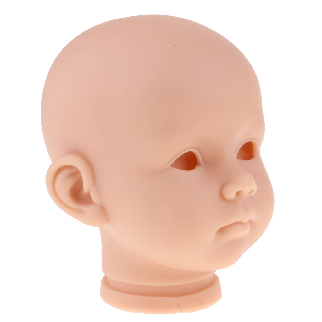 Handmade Unpainted 20inch Reborn Doll Head Sculpt Model Silicone Head Carving Mold DIY Making
