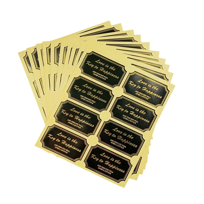 80pcs/pack Sealing Sticker Special shaped black bottom gold Handmade