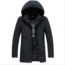 Зимние теплые пуховики с капюшоном, мужская верхняя одежда, повседневные Длинные теплые парки, толстые теплые длинные пальто, новые мужские тонкие пуховики
