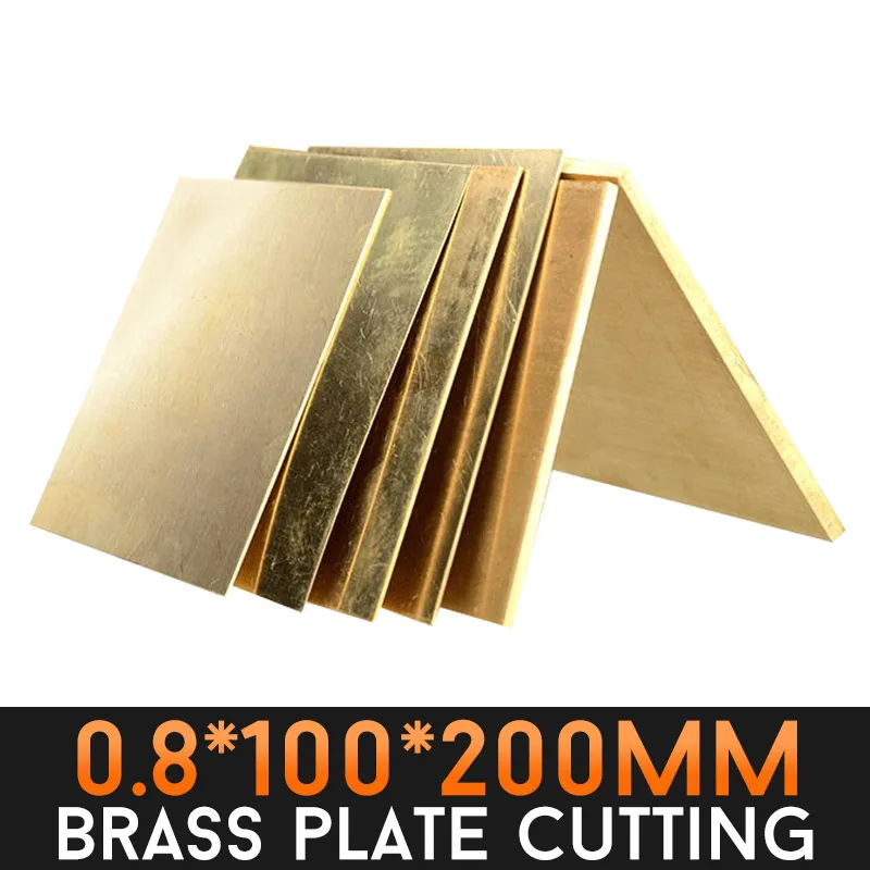 

0.8 * 100 * 200mm brass plate Laser engraving H62 custom size cutting CNC machining diy material home decoration