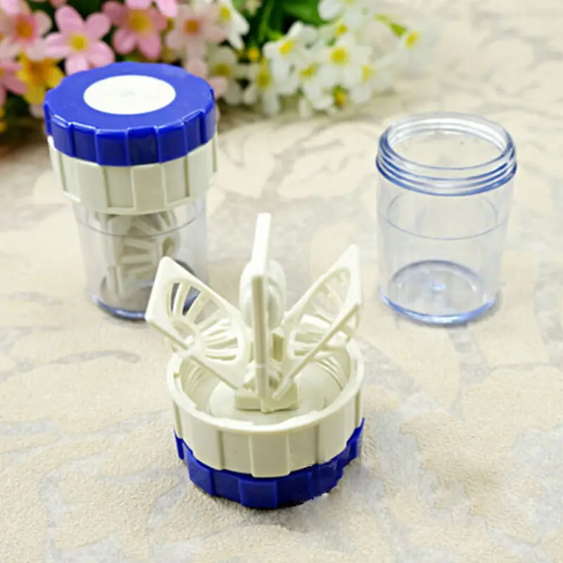 New Manually Contact Lens Washer Cleaner Cleaning Lenses Case Eyewear