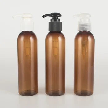 

30pcs 150m empty brown PET bottles, shampoo lotion pump bottle amber ,plastic cosmetic packaging with dispenser,liquid soap pump