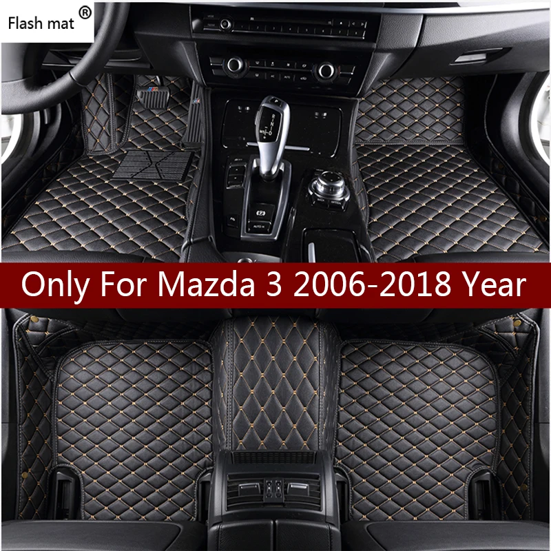Кожаные автомобильные коврики для Mazda 3 323 2006-2013 2014 2015 2016 2017 2018 | Автомобили и