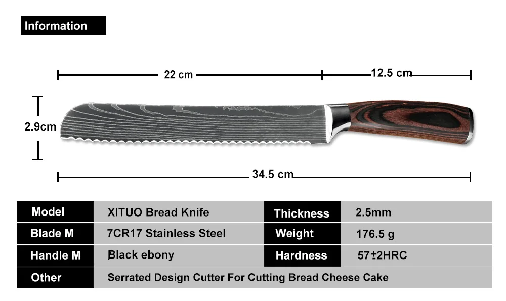 XITUO профессиональный нож шеф-повара из высокоуглеродистой нержавеющей стали, кухонный нож шеф-повара, острое лезвие, нож для приготовления пищи