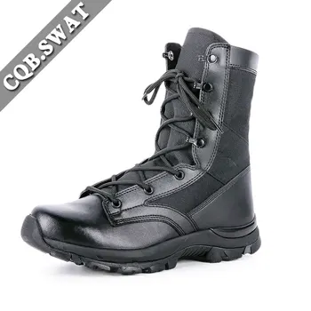 melhor CQB. Boot Tático SWAT Combate Militar Mens Moda Peso Leve Respirável Wearable Preto Lace-up Ankle Boots ZD-025L
