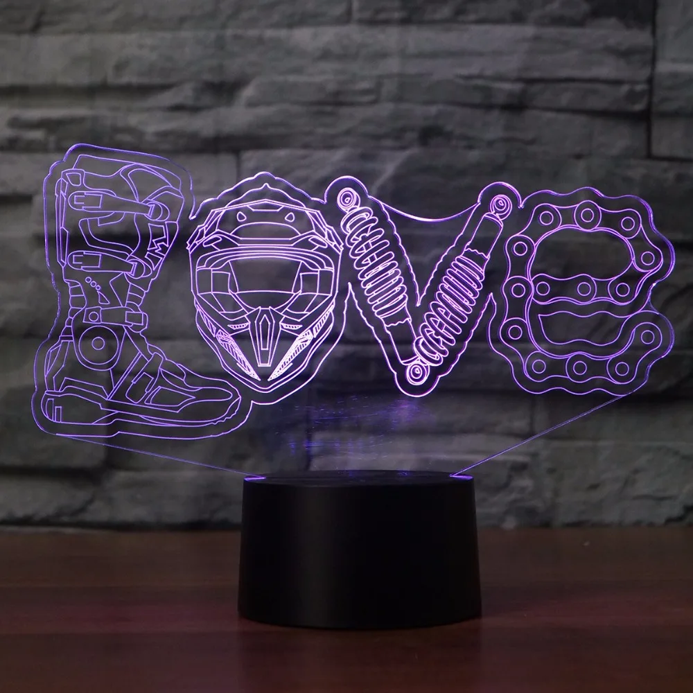 Светодиодные механические 3D Ночники для моделирования любви креативные 7 цветов