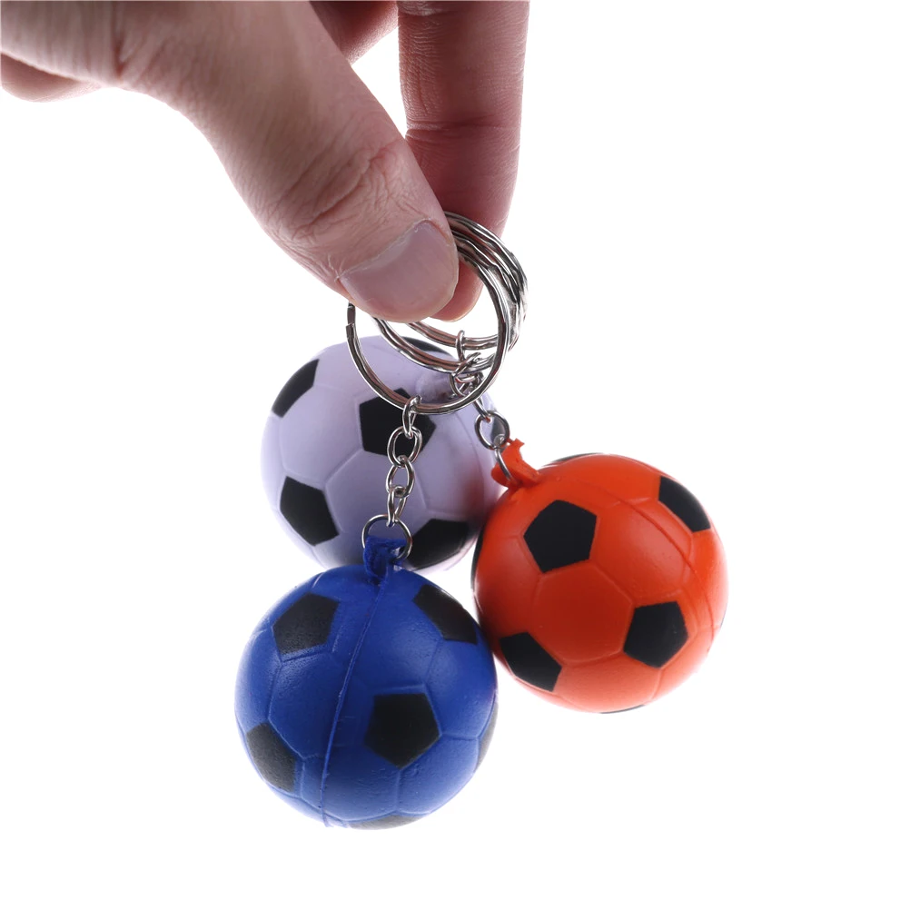 

2pcs/lot Football Keychain Key Ring Pendant Creative Toy Kids Collection Model Color Randomly