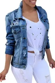 Женская джинсовая куртка женская 2019 раньше 5XL винтажное пальто женские базовые