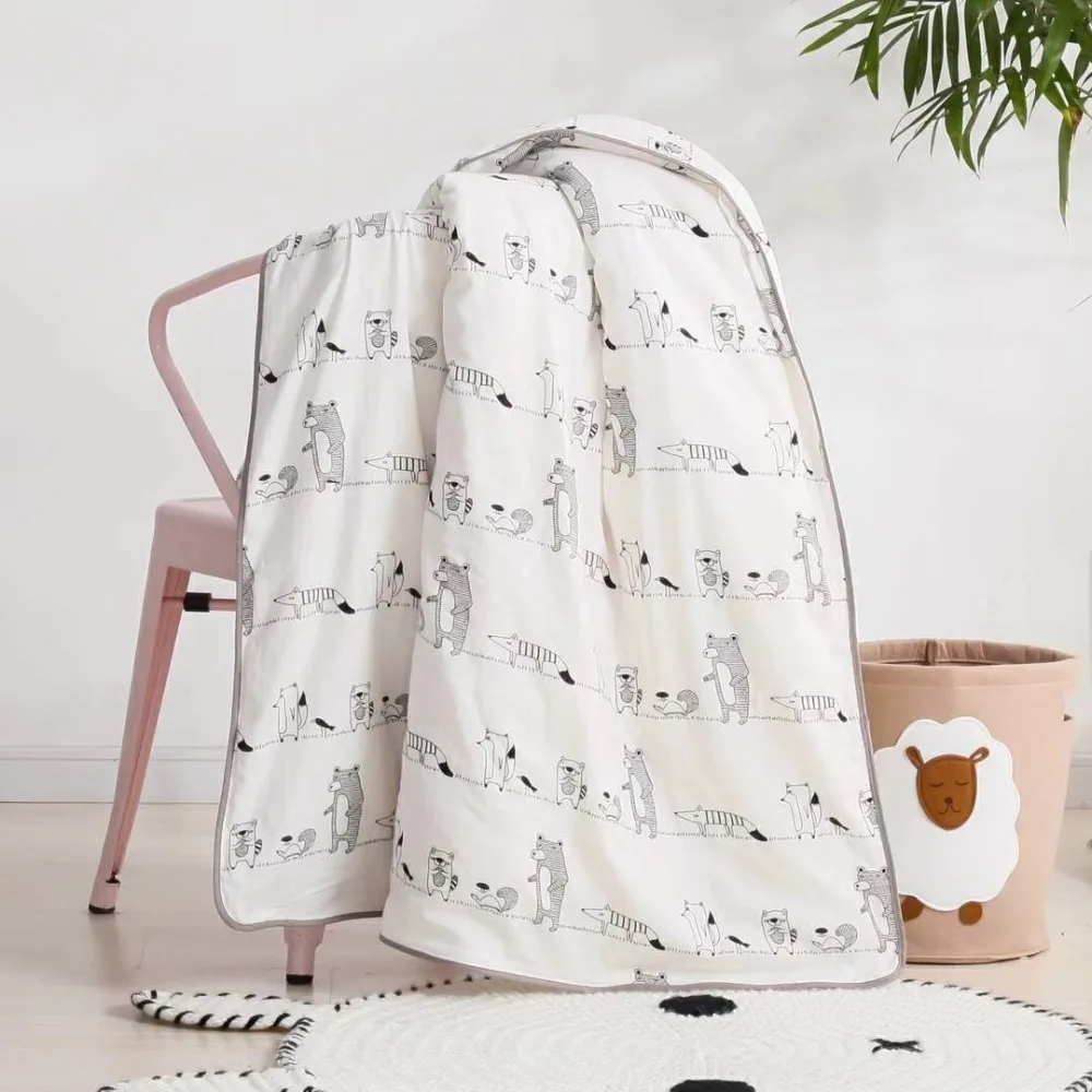 1 piece 120x150cm baby bedding duvet cover muslin cotton super soft baby kids quilt cover (2)