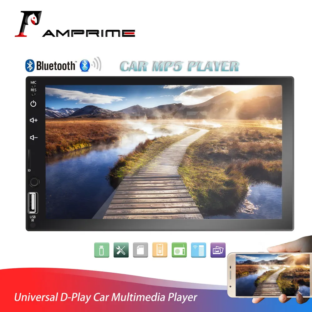 Автомагнитола AMPrime 2 Din 7 ''TFT HD сенсорный экран D Play универсальный автомобильный