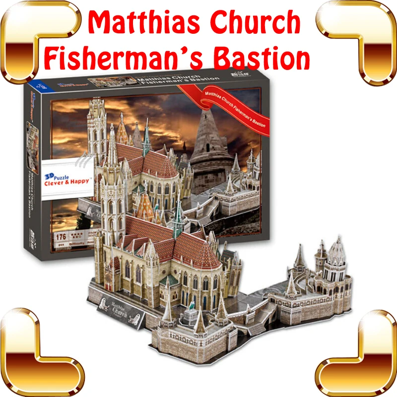 

New DIY Gift Matthias Church Fisherman's Bastion 3D Puzzle Building Puzzle DIY Combine Toy Puzzles Paper For Adult Collection