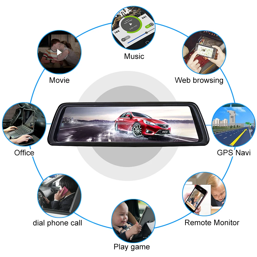 Видеорегистратор YANTU 10 дюймов 4G Android Full HD 1080P|Видеорегистраторы| |
