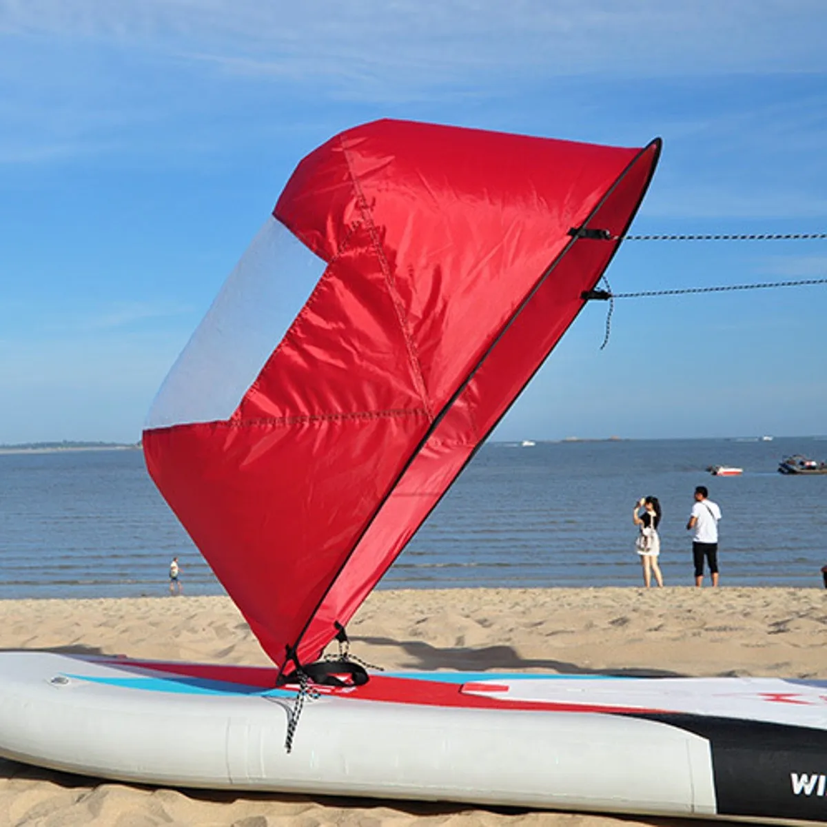 

42" Red Downwind Wind Paddle Popup Kayak Canoe Wind Sail Kayak Accessories Portable