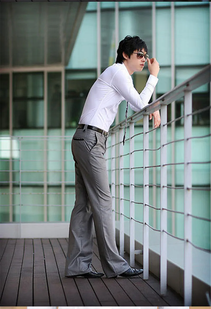 Новые мужские расклешенные брюки деловые штаны с колокольчиком для танцев белый костюм брюки размер 28 2930 31 32 33 34 36 37