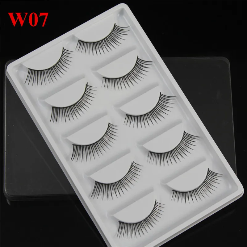 

False eyelashes W07 winged fake eye lashes eyes makeup fashion eyelashes extensions 5 pairs/pack hotsell lash with model show