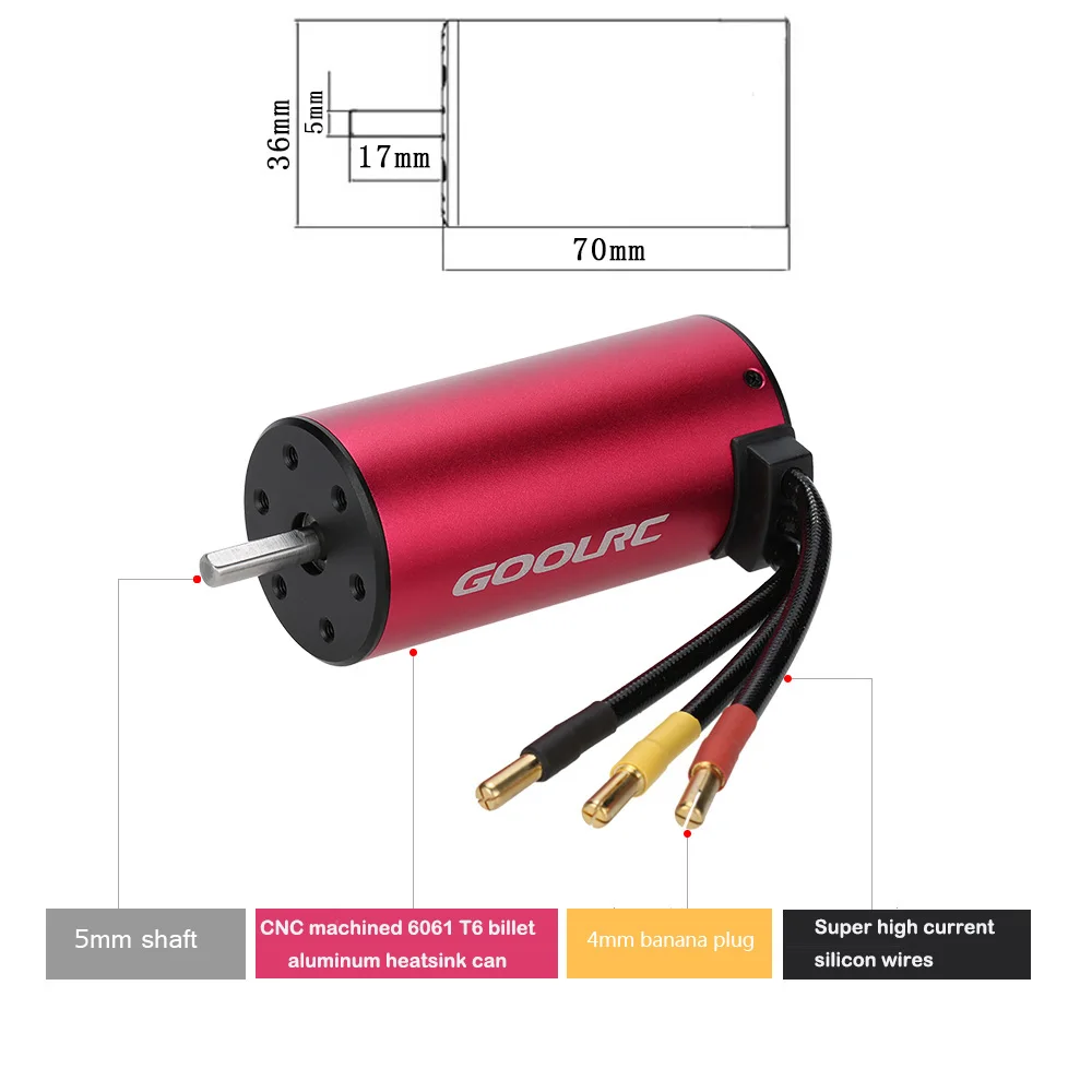 Бесщеточный бесщеточный двигатель GoolRC S3670 2850KV 120A с бесщеточным ESC и программной