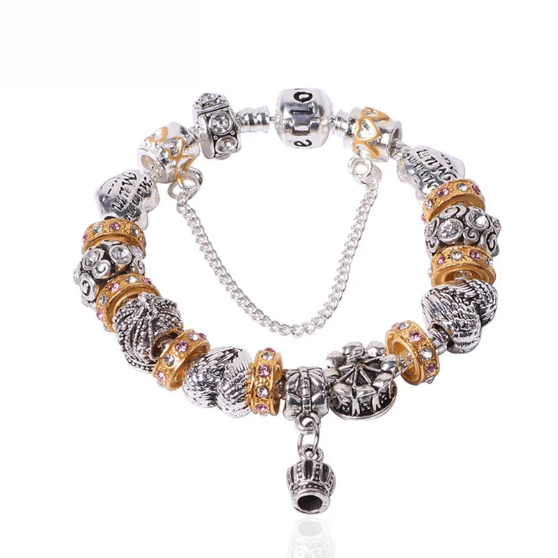 

Couqcy Cute High Quality Heart Charm Bracelets For Women Snake Chain Gold Color Bracelets & Bangles Fashion Jewelry
